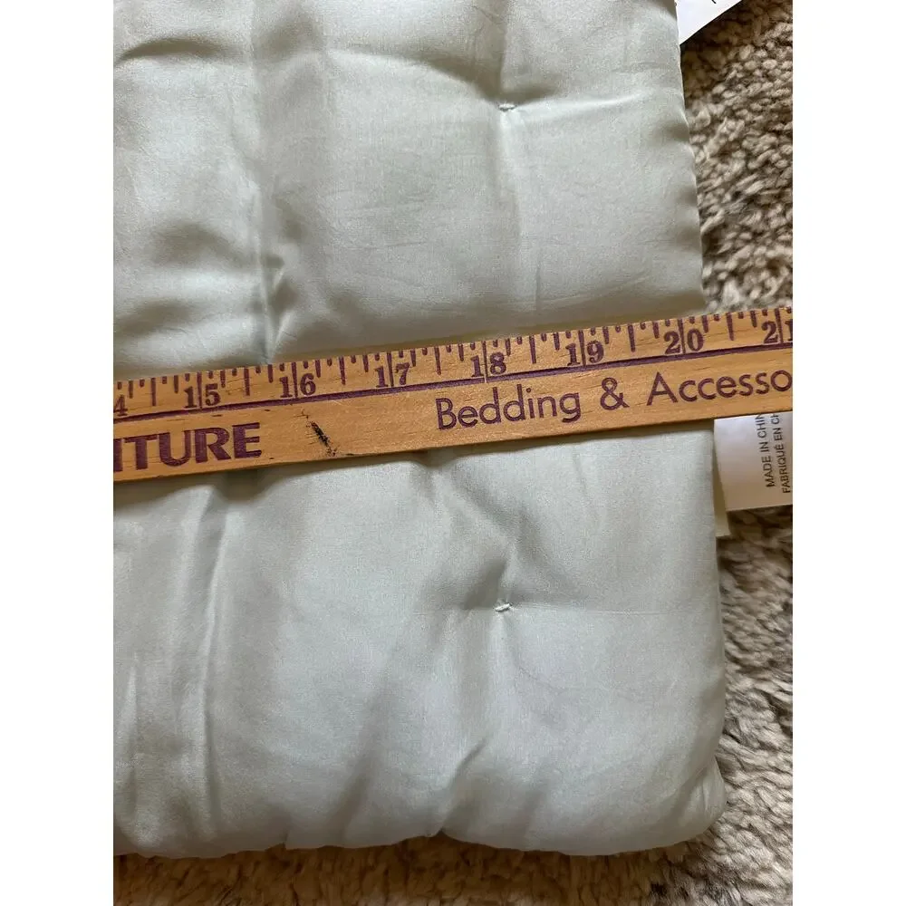 Pottery Barn SILK TUFTED pillow SHAM Standard light pastel teal aqua 26x20”
